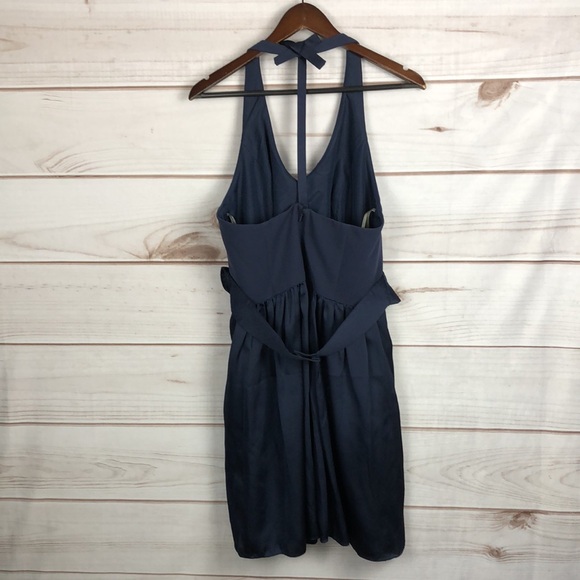 Vera Wang White Short Midnight T-Strap Halter Bridesmaid Dress - Size 14 - Picture 5 of 13